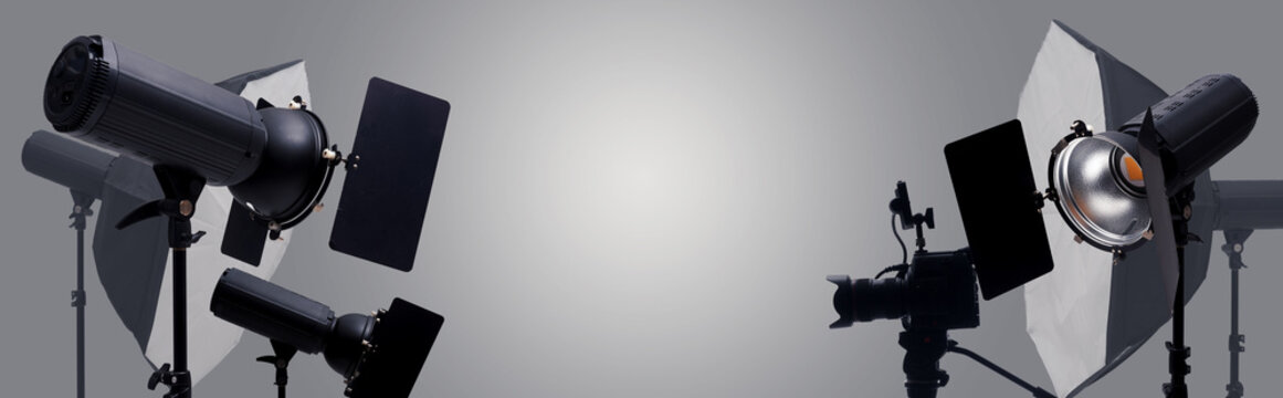 Professional Photo and Video Studio Lighting Setup Banner