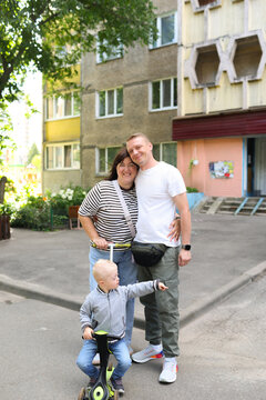 The family is spending time in the park