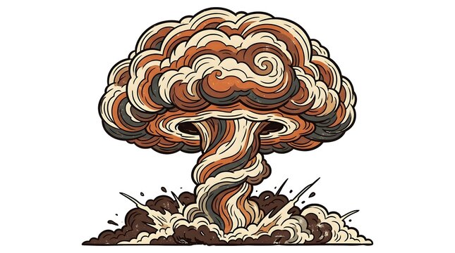 Stylized illustration of a nuclear explosion mushroom cloud