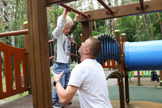 The family is spending time in the park