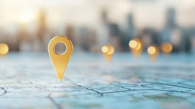 World Map Pin Location Digital world map with interactive pins, highlighting significant places and points of interest across the continents.