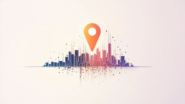 Icon Pin Location Colourful Silhouette Bold and dynamic pin silhouette in multiple vibrant hues, representing colorful destinations and modern navigation.