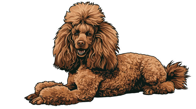 poodle dog vector illustration logo