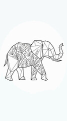 Fototapeta premium Geometric Origami Elephant Illustration for Art and Design
