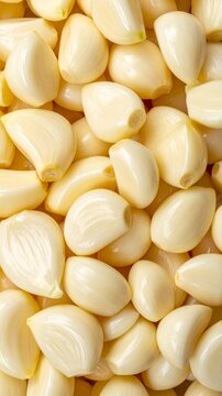 Fresh Peeled Garlic Cloves Macro View