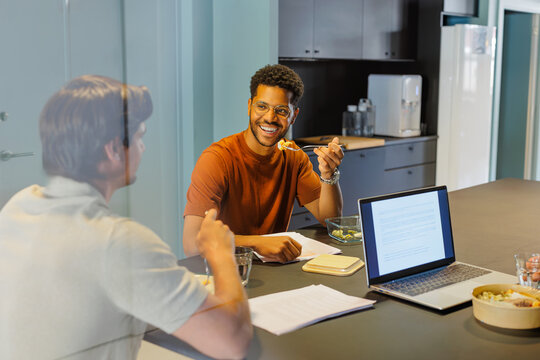 Teamwork meal and working together in modern kitchen