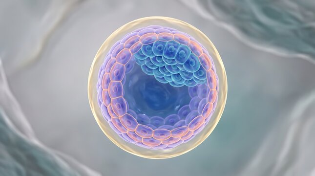 Detailed medical illustration of a human cell showing internal nucleus and cellular structure with cellular biology cell division plasma membrane immune system microscopic view cytoplasm