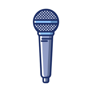 Illustration of a blue microphone