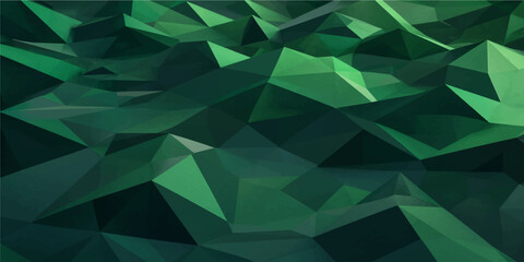 Obraz premium Abstract green low poly 3d geometric landscape background with triangular mesh polygon pattern