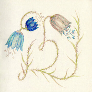 Decorative delicate flowers art