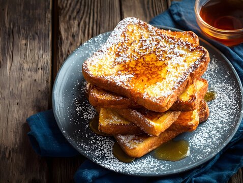 The concept of National French Toast Day copy space