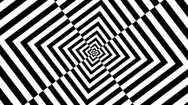 Seamless 4K 4 Quadrant Checkered Square Tunnel Black and White VJ Loop