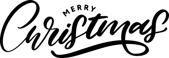 Merry christmas calligraphy lettering typography design with holiday lettering © bijaychandra