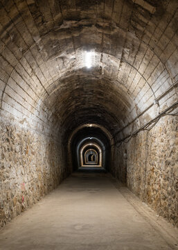 Originally built as a narrow-guage railway tunnel in 1947 the 650m tunnel beneath the village of Arnedillo is part of the Via Verde de Cidacos and connects the nearby thermal pools to the village