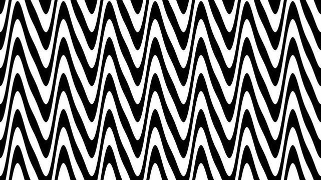 Seamless 4K Smooth 2 5D Sine Wave Undulation Black and White VJ Loop Background