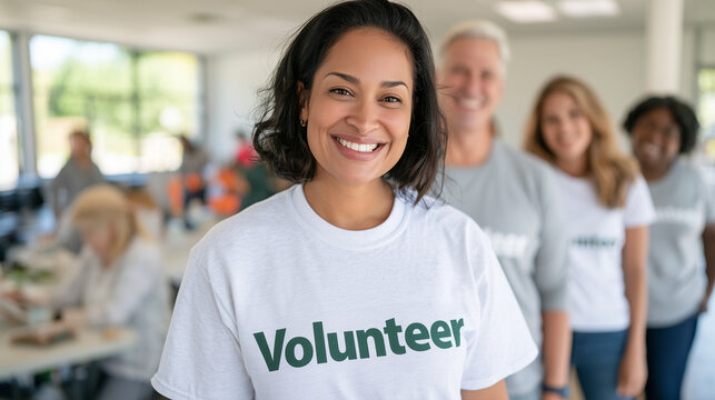 Diverse Group of People Smiling for International Volunteer Day Community Service Event