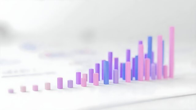3D bar chart showing rising financial growth