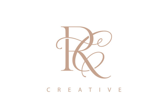 elegant RC letter monogram logo design for wedding