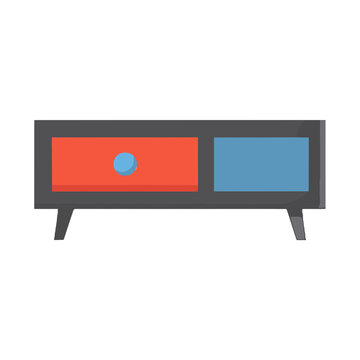 Modern cabinet with drawers and legs