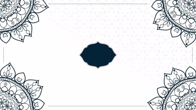 Elegant Decorative Mandala Pattern Frame with Dark Blue Center Space.