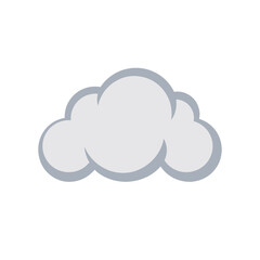 Fototapeta premium Gray Cloud Flat Icon Isolated on Transparent Background PNG for Weather Design