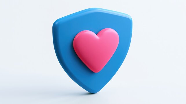 Discover the profound symbolism behind a blue shield displaying a pink heart that stands for defending love and promoting security in relationships emotional well-being and personal safety measures th