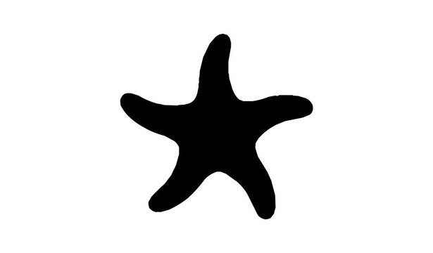 Stylized black starfish icon with marine texture details for ocean and beach vector design