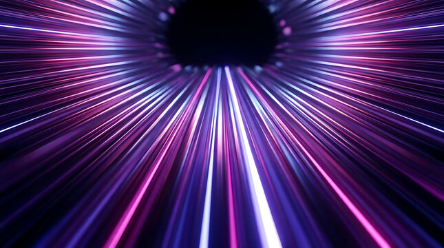 Colorful light beams forming tunnel effect illustration