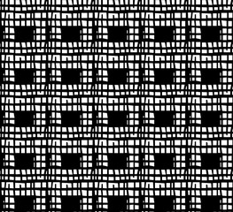 Fototapeta premium Abstract Geometric Pattern with Squares and Lines in Monochrome Style