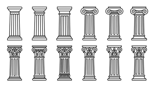 Collection of Ancient Greek and Roman Column Styles