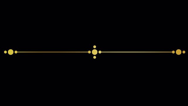 Minimalist Elegant Gold Decorative Line Dividers on Black Background.