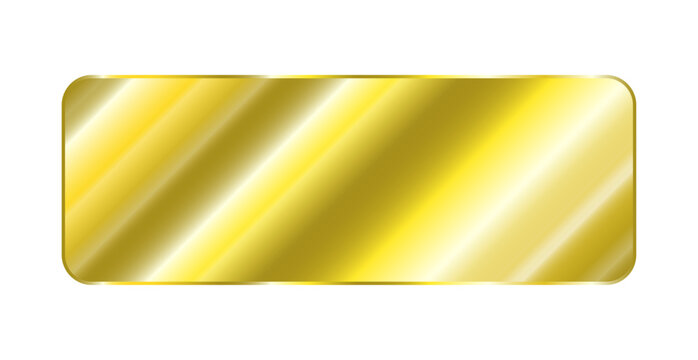 Golden Metallic Panel Frame Isolated on White Background for Luxury Banner and Border Concept. Vector Illustration