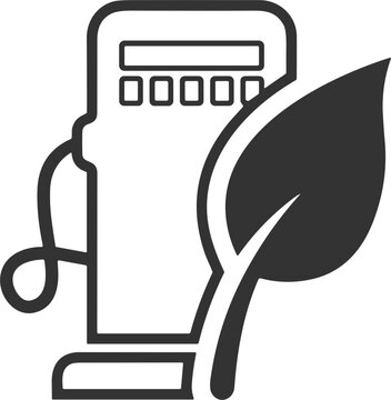 Biofuel station eco friendly green energy gas pump vector icon for alternative environmental sustainability industrial branding template