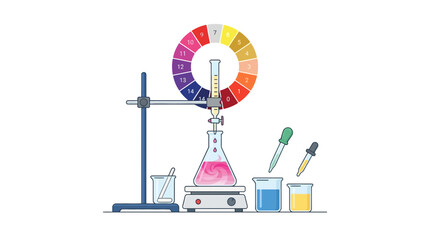 Obraz premium hot air balloon isolated Colorful laboratory glassware and equipment illustration