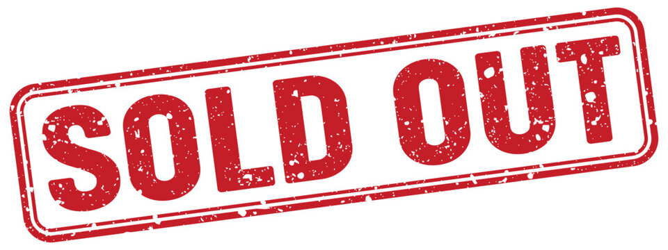 sold out red grunge stamp with no background. sold out stamp
