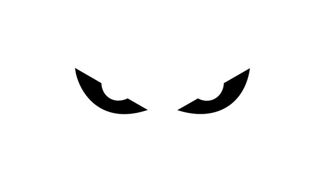 Glowing Black Evil Eyes Staring in Darkness Halloween Monster Pumpkin Eyes Loop Animation.motion video animation.