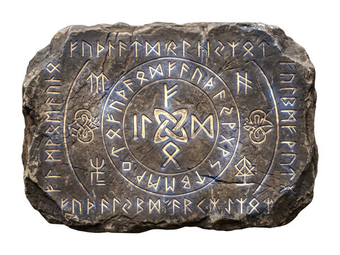 ancient mystical rune tablet isolated object