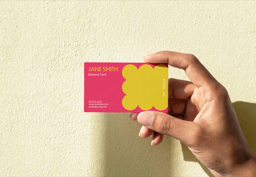 Hand Holding Business Card Mockup