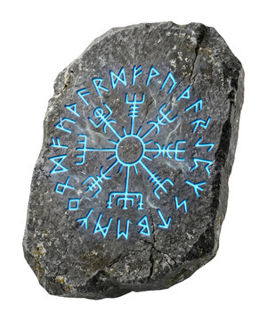 ancient mystical rune tablet isolated object