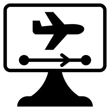online booking airline ticket travel solid glyph icon