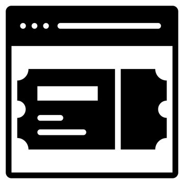 online ticket transportation travel booking solid glyph icon