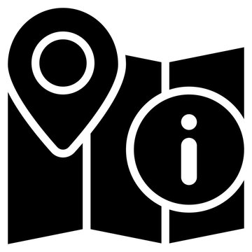 map gps travel information brochure solid glyph icon