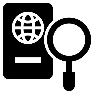 passport identity personal information check travel solid glyph icon