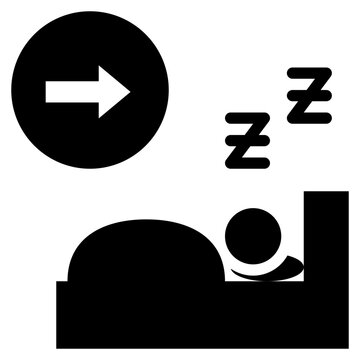 sleeping relaxation hotel bedroom area solid glyph icon