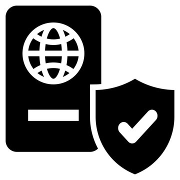 passport personal identity protect security check solid glyph icon