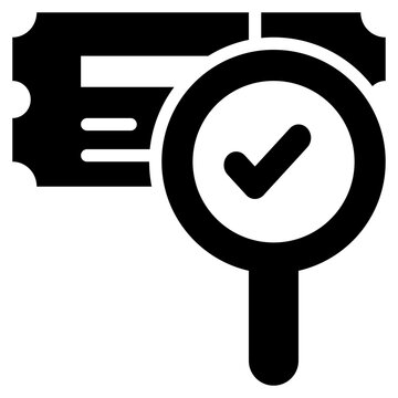 ticket transport travel check solid glyph icon