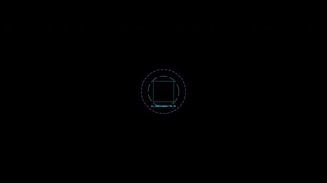 Artificial Intelligence Neural Scanner HUD with synapsing focus nodes and probability meters 4K Alpha Channel