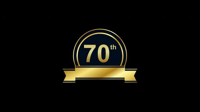 70th anniversary loop on alpha channel transparent background