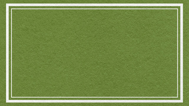 Textured olive green paper background with white double frame border and copy space for banner, presentation, template
