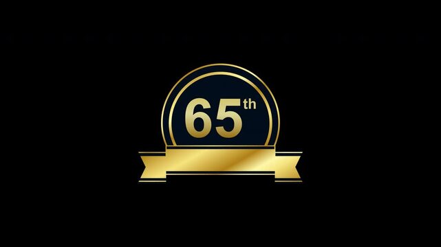 65th anniversary loop on alpha channel transparent background